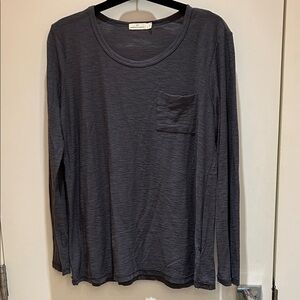 Charcoal Long Sleeve Tee. Light weight made from 50% cotton and 50% Modal.